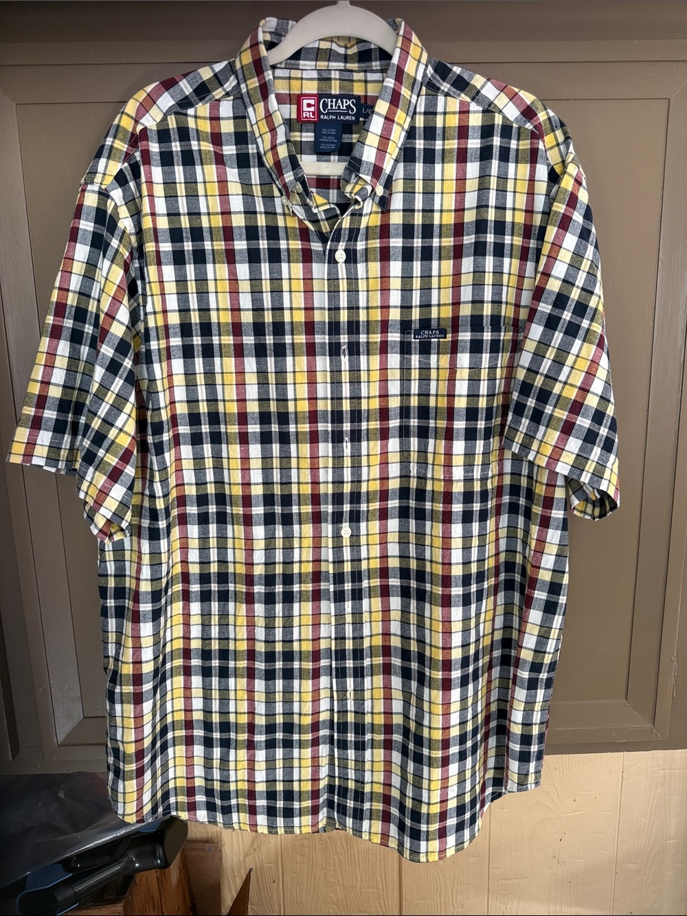 Chaps Ralph Lauren Plaid Button-Down Shirt - Yellow, Navy, Red, White